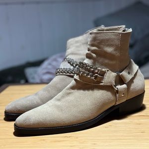Tan Chelsea with Chain Harness. Suede